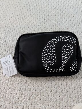 lululemon athletica Black Studded Logo Cosmetic Pouch